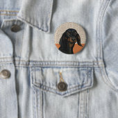 Hunde-Portrait-Liebhaber der Schwarzen Dackel Button (Beispiel)