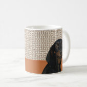 Hunde-Portrait-Liebhaber der Schwarzen Dackel Kaffeetasse (VorderseiteRechts)