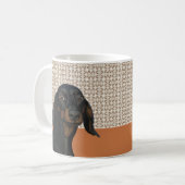 Hunde-Portrait-Liebhaber der Schwarzen Dackel Kaffeetasse (Vorderseite Links)