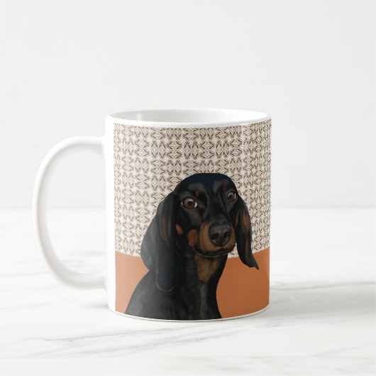 Hunde-Portrait-Liebhaber der Schwarzen Dackel Kaffeetasse (Links)