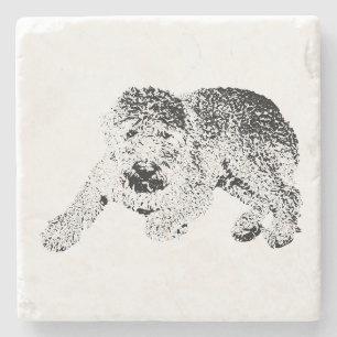 Hunde-Pose-Unterlage – Minimalistisches liegendes Steinuntersetzer