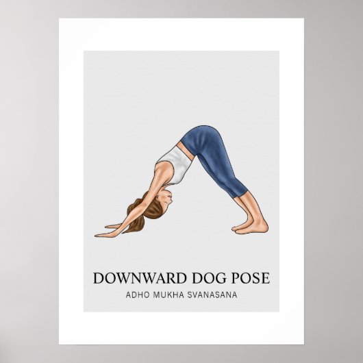 Hunde-Pose-Yoga-Fitness Poster (Vorne)