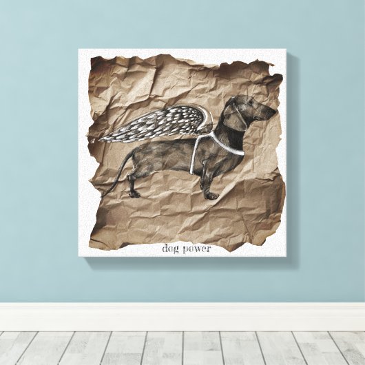 Hunde-Power-Wandkunst Leinwanddruck (Insitu (Holzboden))