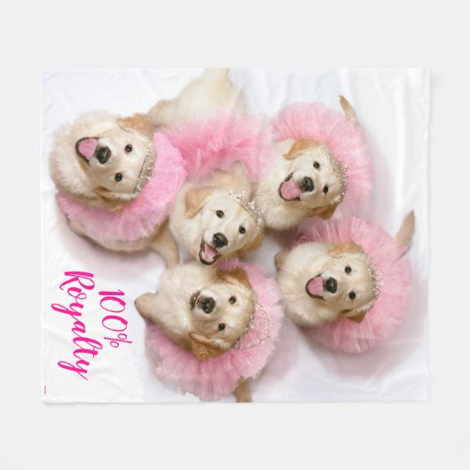 Hunde Prinzessin in Tiaras Fleecedecke (Vorderseite (Horizontal))