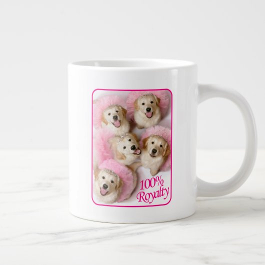 Hunde Prinzessin in Tiaras Jumbo-Tasse (Rechts)