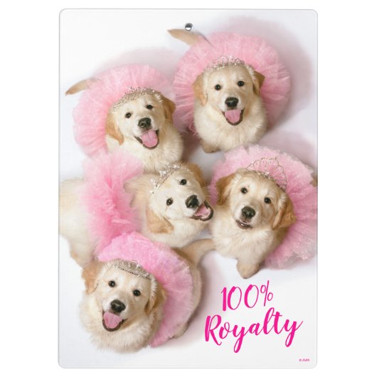 Hunde Prinzessin in Tiaras Klemmbrett (Rückseite)