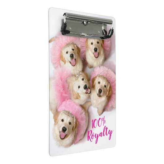 Hunde Prinzessin in Tiaras Mini Klemmbrett (Schrägansicht)