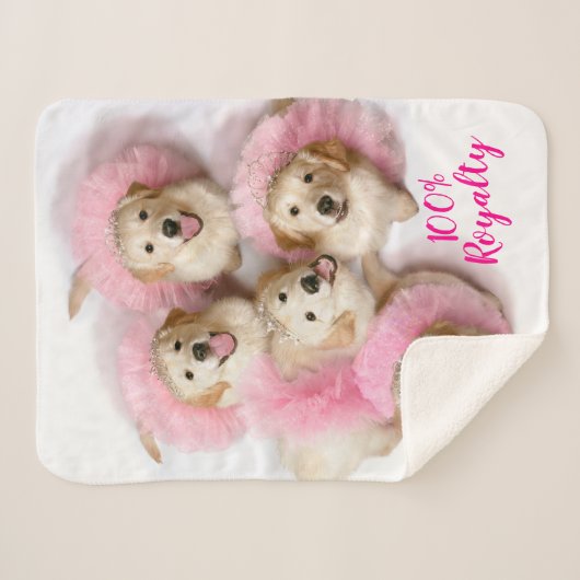 Hunde Prinzessin in Tiaras Sherpadecke (Vorderseite (Horizontal))