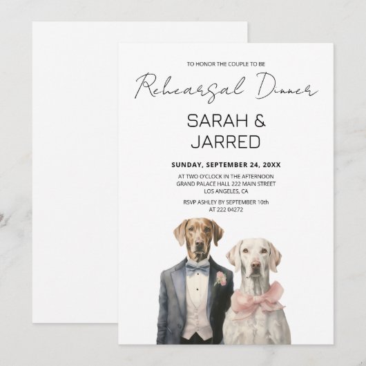 Hunde Probe Einladung (Vorne/Hinten)