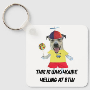 Hunde-Propeller-Hut lustiger Spruch Schlüsselanhänger
