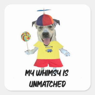 Hunde-Propellerhut lustiger Spruch Quadratischer Aufkleber
