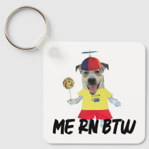 Hunde-Propellerhut lustiger Spruch Schlüsselanhänger