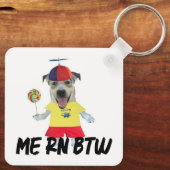 Hunde-Propellerhut lustiger Spruch Schlüsselanhänger (Rückseite)