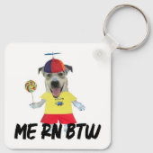 Hunde-Propellerhut lustiger Spruch Schlüsselanhänger (Rückseite)