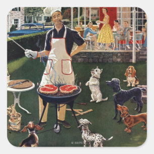 Hunde Quadratischer Aufkleber