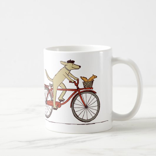 Hunde Rad mit Eichhörnchen - Süße Tier Art Kaffeetasse (Rechts)