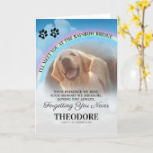 Hunde-Rainbow-Bridge-Beileid Karte (Gelbe Blume)