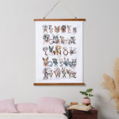 Hunde Rasse Alphabet Kunst Wand an Wand Wandteppich Mit Holzrahmen (Schlafzimmer)
