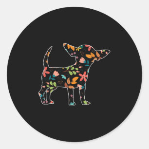 Hunde Rasse Weibchen Frauen Niedliches Tier Chi sc Runder Aufkleber
