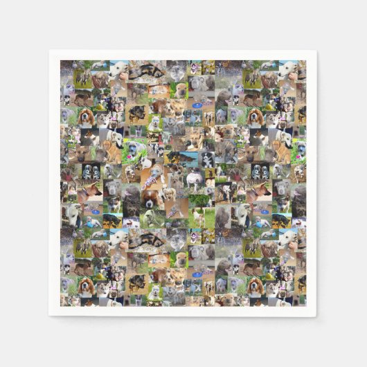 Hunde-Rassen-FotoCollage, Serviette (Vorderseite)