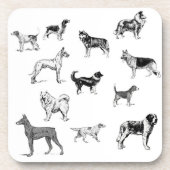 Hunde Rassen Untersetzer Set (Vorderseite)