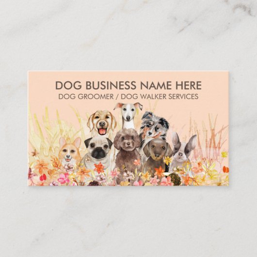 Hunde Rassen Welpenkatze Sitter Visitenkarte (Vorderseite)