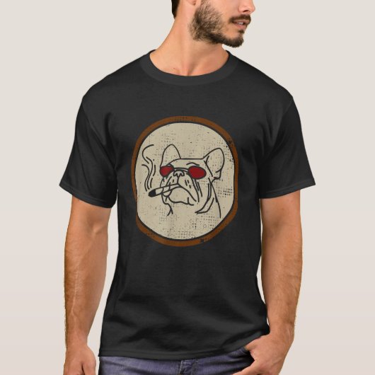 Hunde Rauchen Weed Retro Cool Funny T-Shirt (Vorderseite)