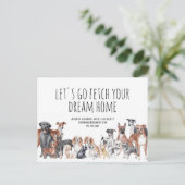 Hunde Real Anwesen Marketing Postkarte (Stehend Vorderseite)