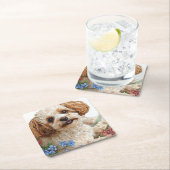 Hunde Rechteckiger Pappuntersetzer (Vor Ort)