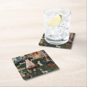 Hunde Rechteckiger Pappuntersetzer (Vor Ort)