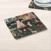 Hunde Rechteckiger Pappuntersetzer (angewinkelt)