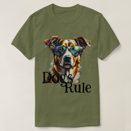 Hunde Regel Hunde tragen Sonnenbrille T-Shirt (Design vorne)
