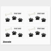 Hunde-Regel - Paw Prints Rechteckiger Aufkleber (Blatt)