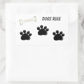 Hunde-Regel - Paw Prints Rechteckiger Aufkleber (Tasche)