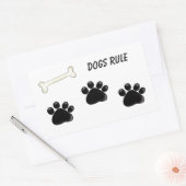 Hunde-Regel - Paw Prints Rechteckiger Aufkleber (Umschlag)