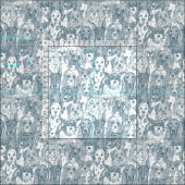 Hunde reichlich Bluestone Stoff (Kachel)