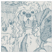 Hunde reichlich Bluestone Stoff (Nahaufnahme)