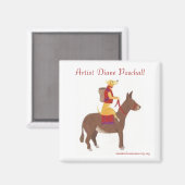 Hunde reiten einen Esel Magnet (Vorderseite/Rückseite)