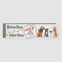 Hunde retten Rock & Senior Hunde Rule Car Magnet