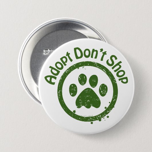 Hunde retten - Schaltfläche "Don't Shop" Adoptiert Button (Vorne & Hinten)