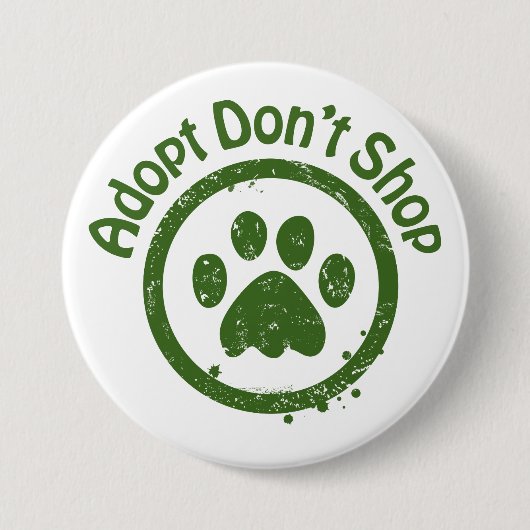 Hunde retten - Schaltfläche "Don't Shop" Adoptiert Button (Vorderseite)