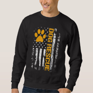 Hunde Rettung American Flag Hundeschalter Adoption Sweatshirt