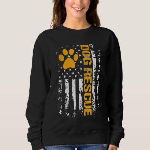 Hunde Rettung American Flag Hundeschalter Adoption Sweatshirt
