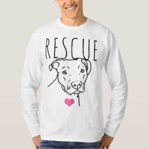 Hunde Rettung Pitbull Niedliches Herz Adoptier Hau T-Shirt