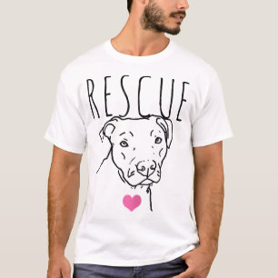 Hunde Rettung Pitbull Niedliches Herz Adoptier Hau T-Shirt