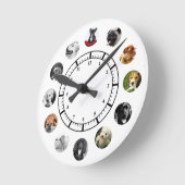 HUNDE-Rettungsschirm Rehoming 12 FOTO-Collage Runde Wanduhr (Winkel)