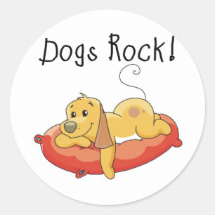 Hunde Rock Tshirts und Geschenke Runder Aufkleber