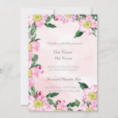 Hunde Rose auf rosa Hintergrund Hochzeit Einladung (Vorderseite)