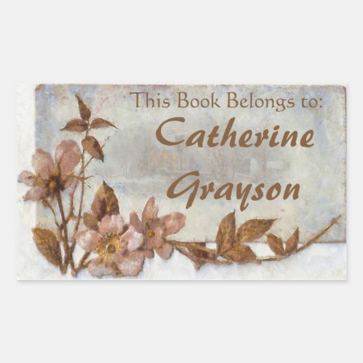 Hunde Rose Personalisiert Ex Libris Stickers (Vorderseite)