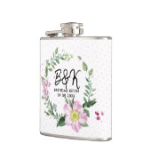 Hunde Rose Wasserfarben Wreath Flachmann (Links)